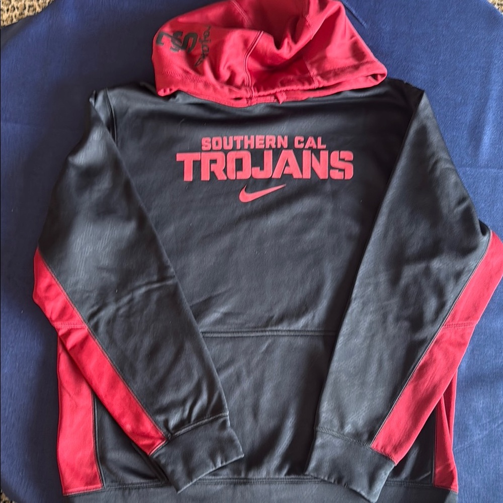 Nike Therma Fit USC Black and Red Trojans Hoodie